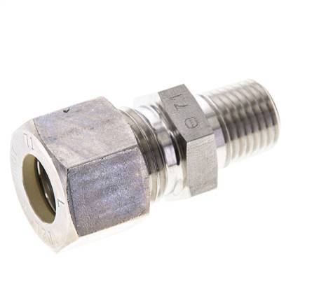 1/4'' NPT Male x 12L Stainless steel Straight Compression Fitting 315 Bar DIN 2353