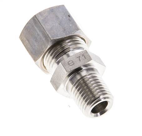 1/4'' NPT Male x 12L Stainless steel Straight Compression Fitting 315 Bar DIN 2353