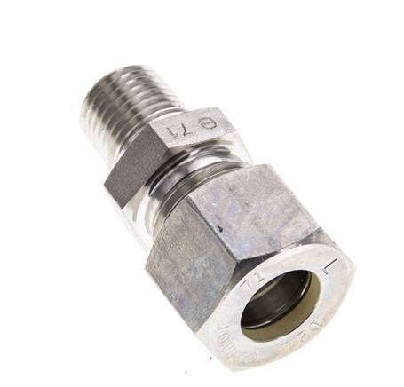 1/4'' NPT Male x 12L Stainless steel Straight Compression Fitting 315 Bar DIN 2353