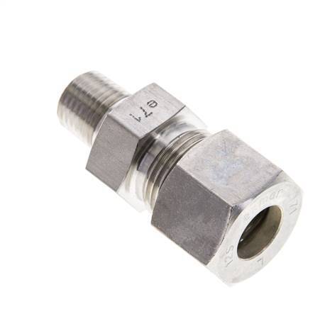 1/4'' NPT Male x 12S Stainless steel Straight Compression Fitting 630 Bar DIN 2353