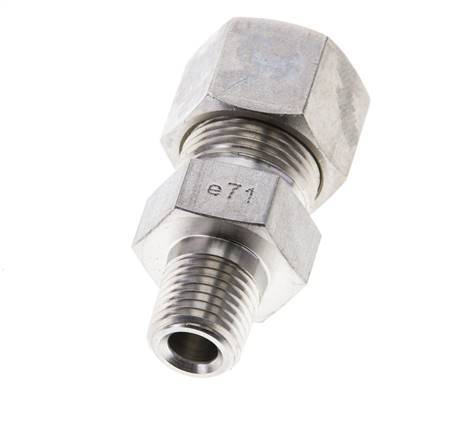 1/4'' NPT Male x 12S Stainless steel Straight Compression Fitting 630 Bar DIN 2353