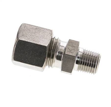 1/8'' NPT Male x 8L Stainless steel Straight Compression Fitting 315 Bar DIN 2353