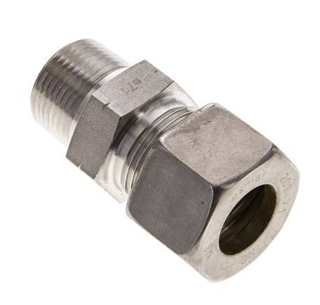 3/4'' NPT Male x 20S Stainless steel Straight Compression Fitting 400 Bar DIN 2353