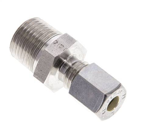 3/8'' NPT Male x 6L Stainless steel Straight Compression Fitting 315 Bar DIN 2353