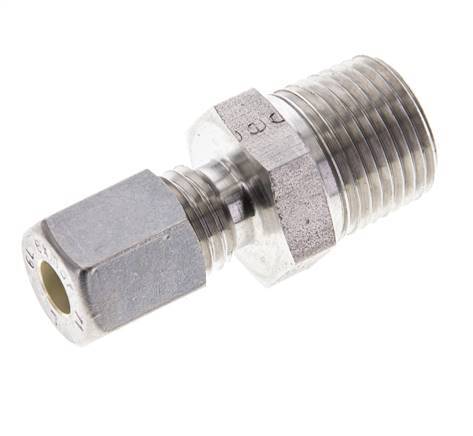 3/8'' NPT Male x 6L Stainless steel Straight Compression Fitting 315 Bar DIN 2353