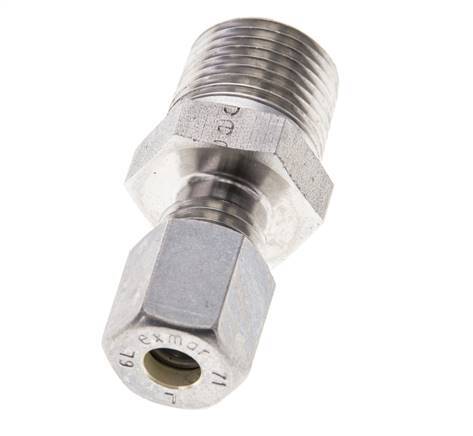 3/8'' NPT Male x 6L Stainless steel Straight Compression Fitting 315 Bar DIN 2353