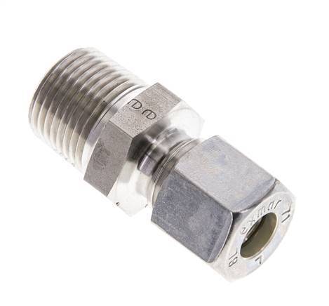 3/8'' NPT Male x 8L Stainless steel Straight Compression Fitting 315 Bar DIN 2353