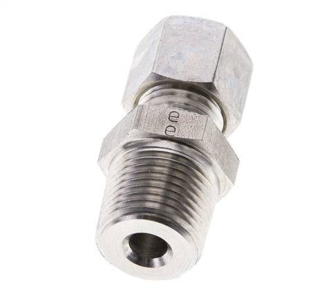 3/8'' NPT Male x 8L Stainless steel Straight Compression Fitting 315 Bar DIN 2353