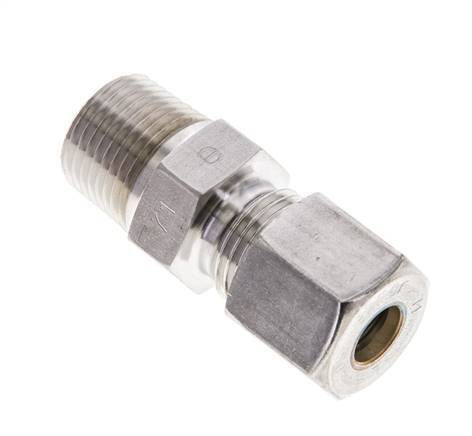 3/8'' NPT Male x 8S Stainless steel Straight Compression Fitting 630 Bar DIN 2353