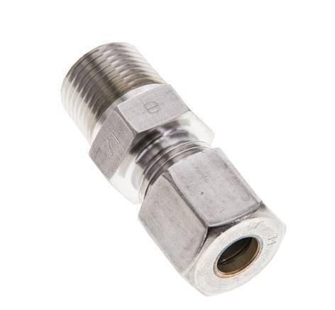 3/8'' NPT Male x 8S Stainless steel Straight Compression Fitting 630 Bar DIN 2353