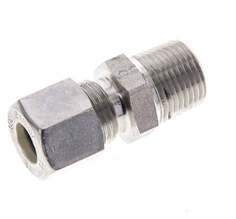 3/8'' NPT Male x 10L Stainless steel Straight Compression Fitting 315 Bar DIN 2353