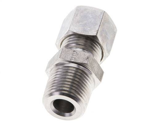 3/8'' NPT Male x 10L Stainless steel Straight Compression Fitting 315 Bar DIN 2353
