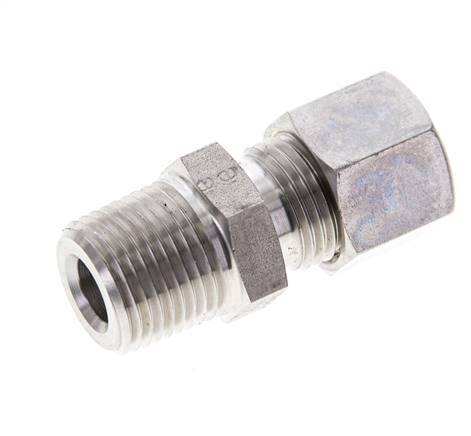 3/8'' NPT Male x 10L Stainless steel Straight Compression Fitting 315 Bar DIN 2353