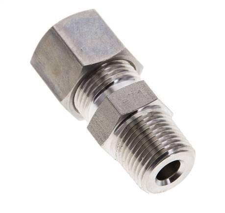 3/8'' NPT Male x 10S Stainless steel Straight Compression Fitting 630 Bar DIN 2353
