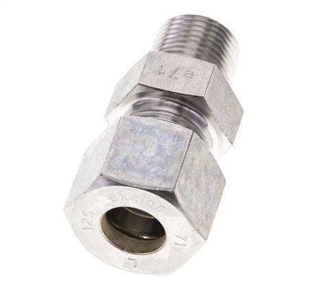 3/8'' NPT Male x 12S Stainless steel Straight Compression Fitting 630 Bar DIN 2353