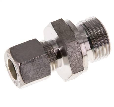 G 1/2'' Male x 10L Stainless steel Straight Compression Fitting with FKM Seal 315 Bar DIN 2353