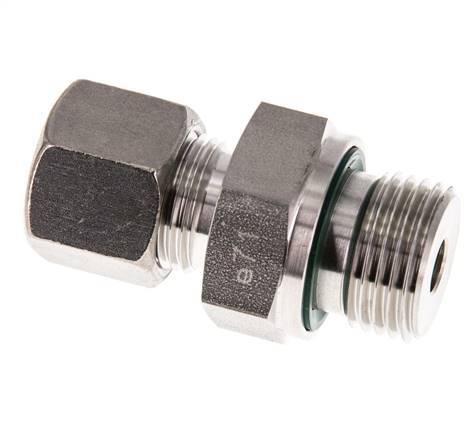 G 1/2'' Male x 10S Stainless steel Straight Compression Fitting with FKM Seal 630 Bar DIN 2353