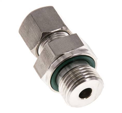 G 1/2'' Male x 10S Stainless steel Straight Compression Fitting with FKM Seal 630 Bar DIN 2353