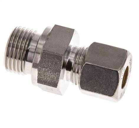 G 1/2'' Male x 10S Stainless steel Straight Compression Fitting with FKM Seal 630 Bar DIN 2353
