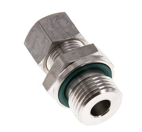 G 1/2'' Male x 12L Stainless steel Straight Compression Fitting with FKM Seal 315 Bar DIN 2353