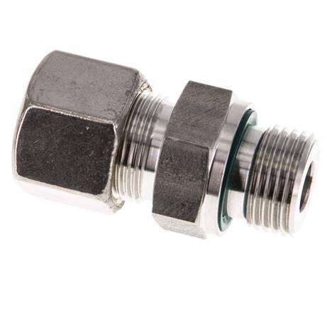 G 1/2'' Male x 14S Stainless steel Straight Compression Fitting with FKM Seal 630 Bar DIN 2353