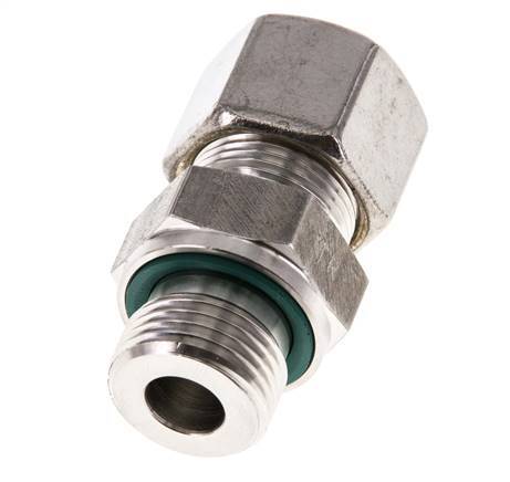 G 1/2'' Male x 14S Stainless steel Straight Compression Fitting with FKM Seal 630 Bar DIN 2353