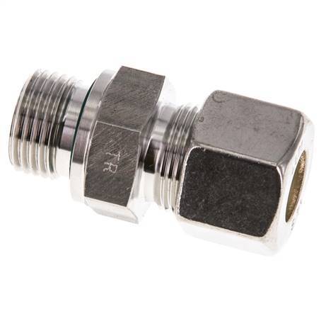 G 1/2'' Male x 14S Stainless steel Straight Compression Fitting with FKM Seal 630 Bar DIN 2353