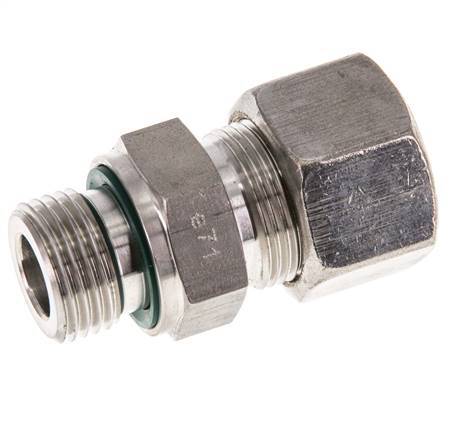 G 1/2'' Male x 16S Stainless steel Straight Compression Fitting with FKM Seal 400 Bar DIN 2353