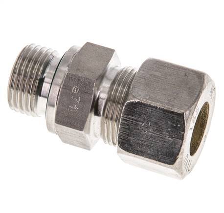 G 1/2'' Male x 16S Stainless steel Straight Compression Fitting with FKM Seal 400 Bar DIN 2353
