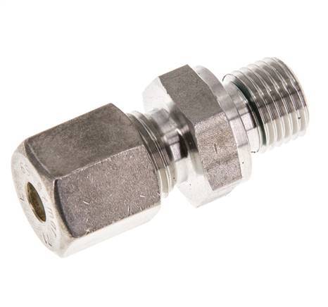 G 1/4'' Male x 6S Stainless steel Straight Compression Fitting with FKM Seal 630 Bar DIN 2353