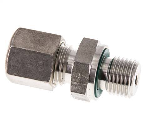 G 1/4'' Male x 6S Stainless steel Straight Compression Fitting with FKM Seal 630 Bar DIN 2353