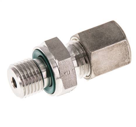 G 1/4'' Male x 6S Stainless steel Straight Compression Fitting with FKM Seal 630 Bar DIN 2353