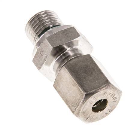 G 1/4'' Male x 6S Stainless steel Straight Compression Fitting with FKM Seal 630 Bar DIN 2353