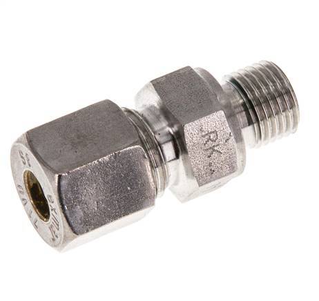 G 1/4'' Male x 8S Stainless steel Straight Compression Fitting with FKM Seal 630 Bar DIN 2353