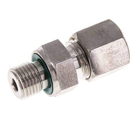G 1/4'' Male x 8S Stainless steel Straight Compression Fitting with FKM Seal 630 Bar DIN 2353