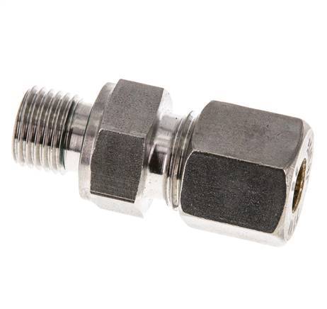 G 1/4'' Male x 8S Stainless steel Straight Compression Fitting with FKM Seal 630 Bar DIN 2353