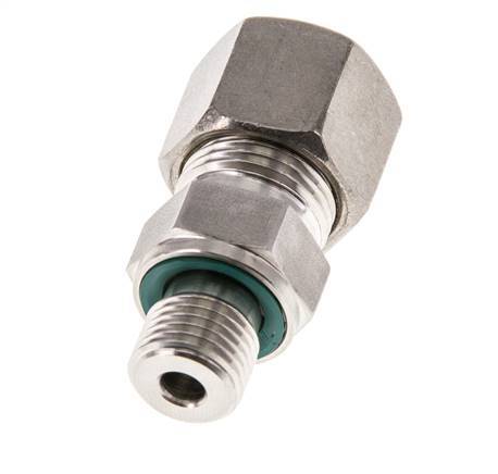G 1/4'' Male x 10S Stainless steel Straight Compression Fitting with FKM Seal 630 Bar DIN 2353