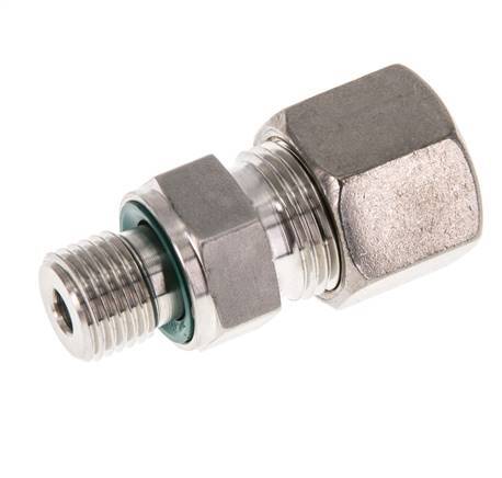 G 1/4'' Male x 10S Stainless steel Straight Compression Fitting with FKM Seal 630 Bar DIN 2353