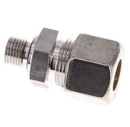 G 1/4'' Male x 14S Stainless steel Straight Compression Fitting with FKM Seal 630 Bar DIN 2353
