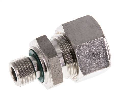 G 1/4'' Male x 15L Stainless steel Straight Compression Fitting with FKM Seal 315 Bar DIN 2353