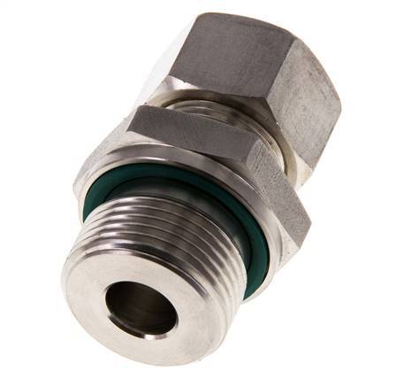 G 3/4'' Male x 15L Stainless steel Straight Compression Fitting with FKM Seal 315 Bar DIN 2353