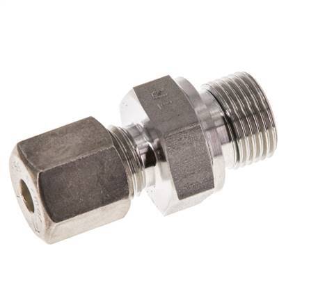 G 3/8'' Male x 6S Stainless steel Straight Compression Fitting with FKM Seal 630 Bar DIN 2353