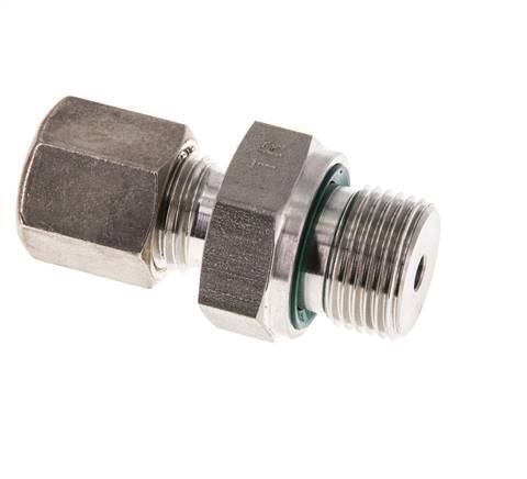 G 3/8'' Male x 6S Stainless steel Straight Compression Fitting with FKM Seal 630 Bar DIN 2353