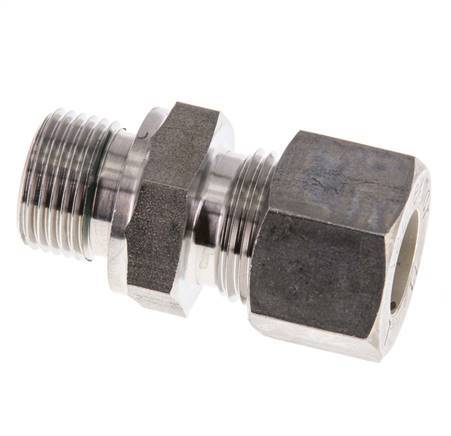 G 3/8'' Male x 12L Stainless steel Straight Compression Fitting with FKM Seal 315 Bar DIN 2353