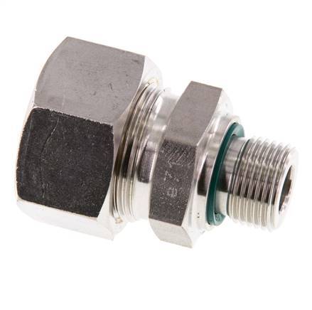 G 3/8'' Male x 18L Stainless steel Straight Compression Fitting with FKM Seal 315 Bar DIN 2353
