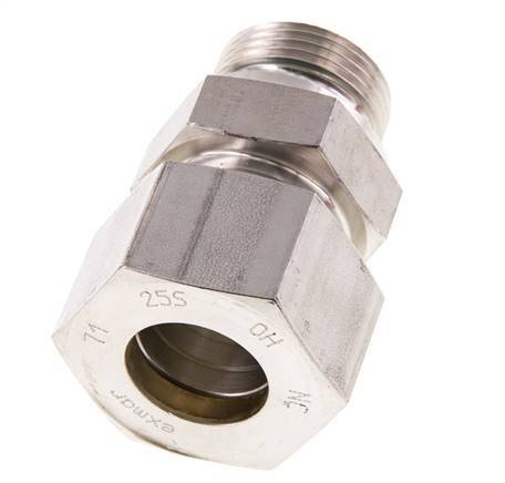G 1'' Male x 25S Stainless steel Straight Compression Fitting with FKM Seal 400 Bar DIN 2353