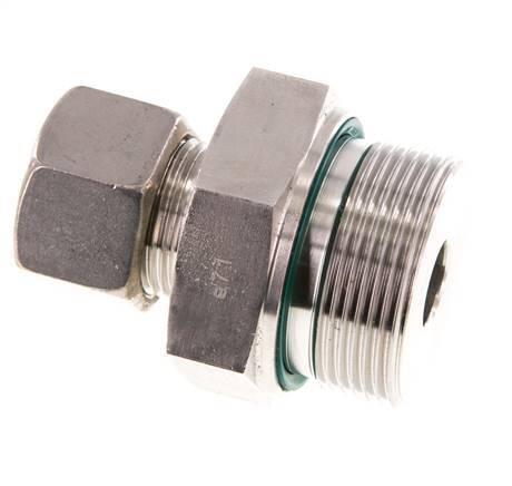 G 1 1/2'' Male x 20S Stainless steel Straight Compression Fitting with FKM Seal 400 Bar DIN 2353