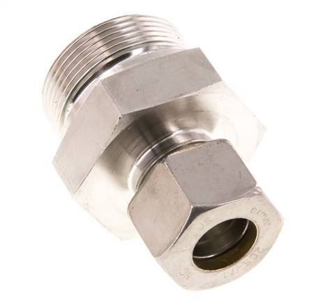 G 1 1/2'' Male x 20S Stainless steel Straight Compression Fitting with FKM Seal 400 Bar DIN 2353
