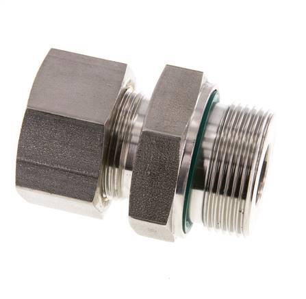 G 1 1/4'' Male x 25S Stainless steel Straight Compression Fitting with FKM Seal 400 Bar DIN 2353