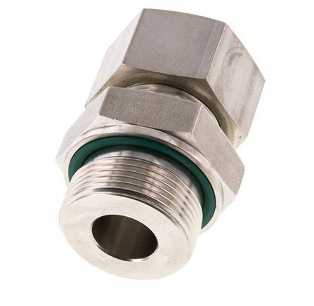 G 1 1/4'' Male x 25S Stainless steel Straight Compression Fitting with FKM Seal 400 Bar DIN 2353
